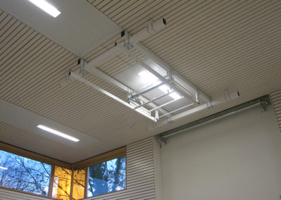 Akustik-Paneel-Decke Fichte Vollholz, weiß lackiert